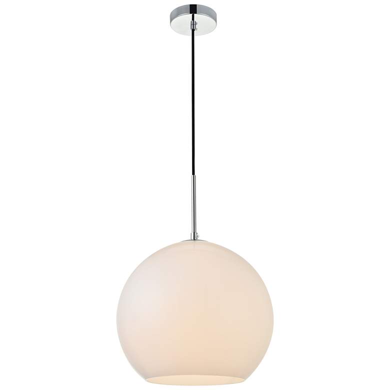 Image 1 Baxter 1 Lt Chrome Pendant With Frosted White Glass