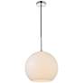 Baxter 1 Lt Chrome Pendant With Frosted White Glass