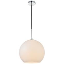 Baxter 1 Lt Chrome Pendant With Frosted White Glass