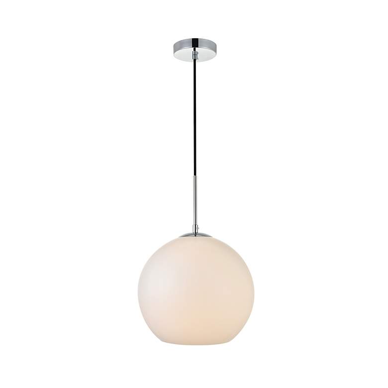 Image 3 Baxter 1 Lt Chrome Pendant With Frosted White Glass more views