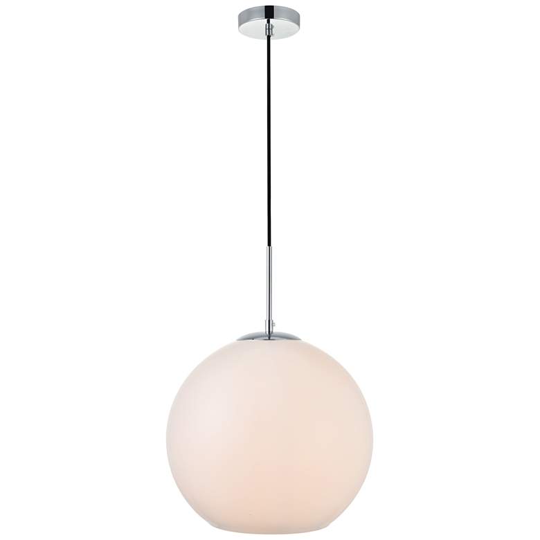 Image 2 Baxter 1 Lt Chrome Pendant With Frosted White Glass