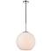 Baxter 1 Lt Chrome Pendant With Frosted White Glass