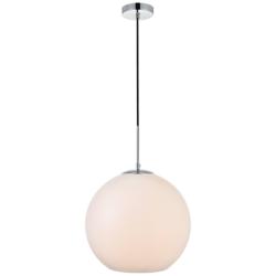 Baxter 1 Lt Chrome Pendant With Frosted White Glass