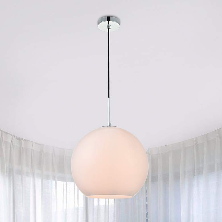 Image 1 Baxter 1 Lt Chrome Pendant With Frosted White Glass