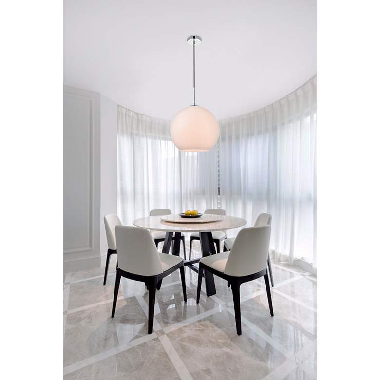 Image 3 Baxter 1 Lt Chrome Pendant With Frosted White Glass more views