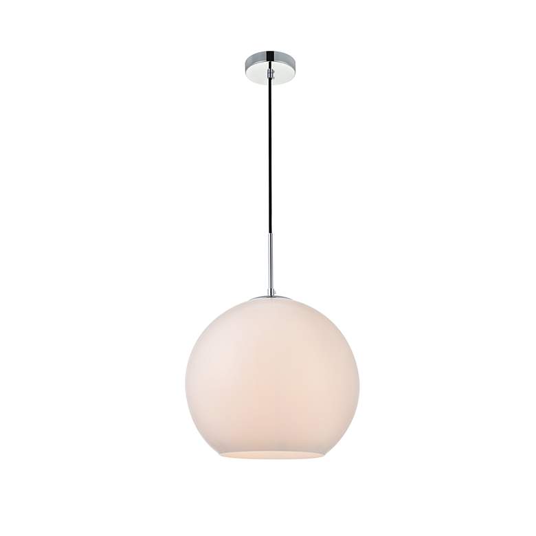 Image 4 Baxter 1 Lt Chrome Pendant With Frosted White Glass more views