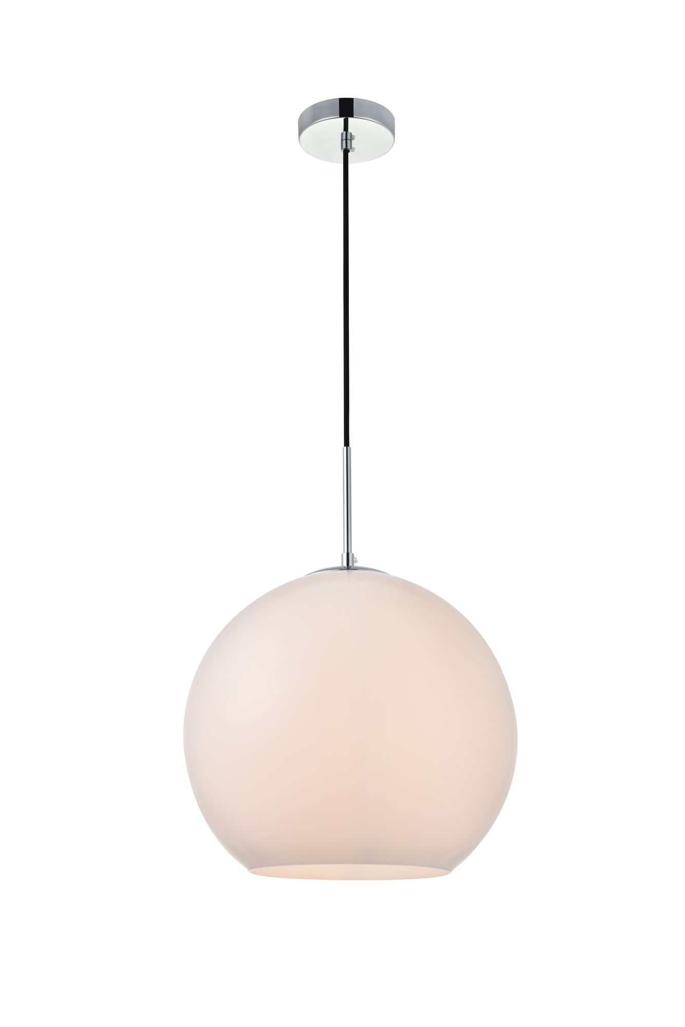 Baxter 1 Lt Chrome Pendant With Frosted White Glass