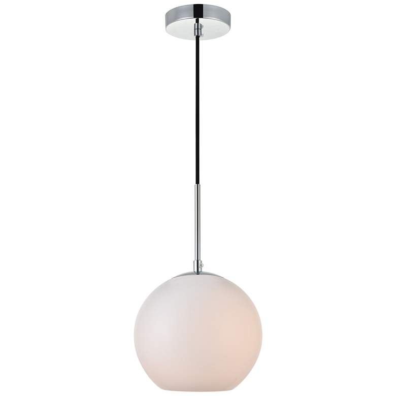 Image 1 Baxter 1 Lt Chrome Pendant With Frosted White Glass