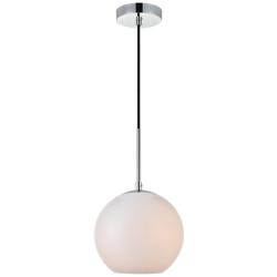 Baxter 1 Lt Chrome Pendant With Frosted White Glass