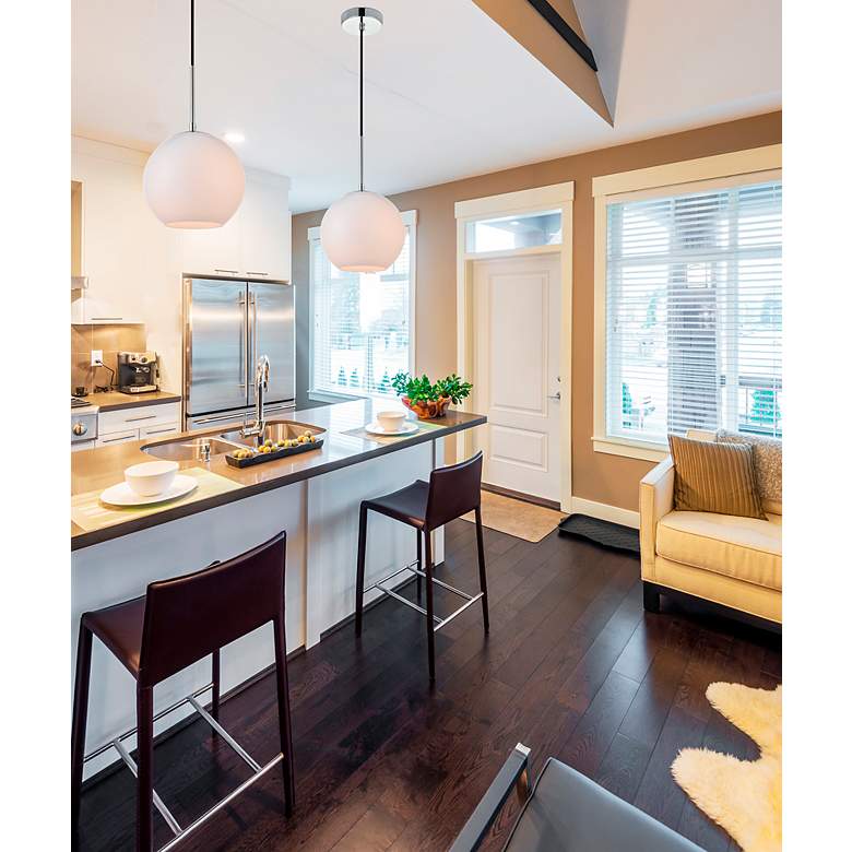 Image 7 Baxter 1 Lt Chrome Pendant With Frosted White Glass more views