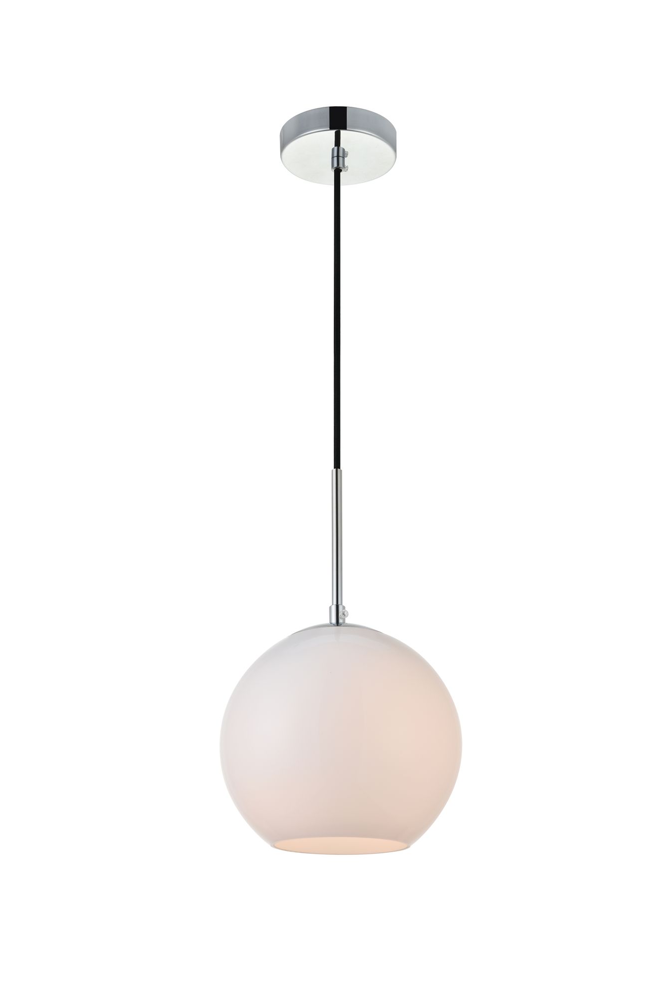 Baxter 1 Lt Chrome Pendant With Frosted White Glass