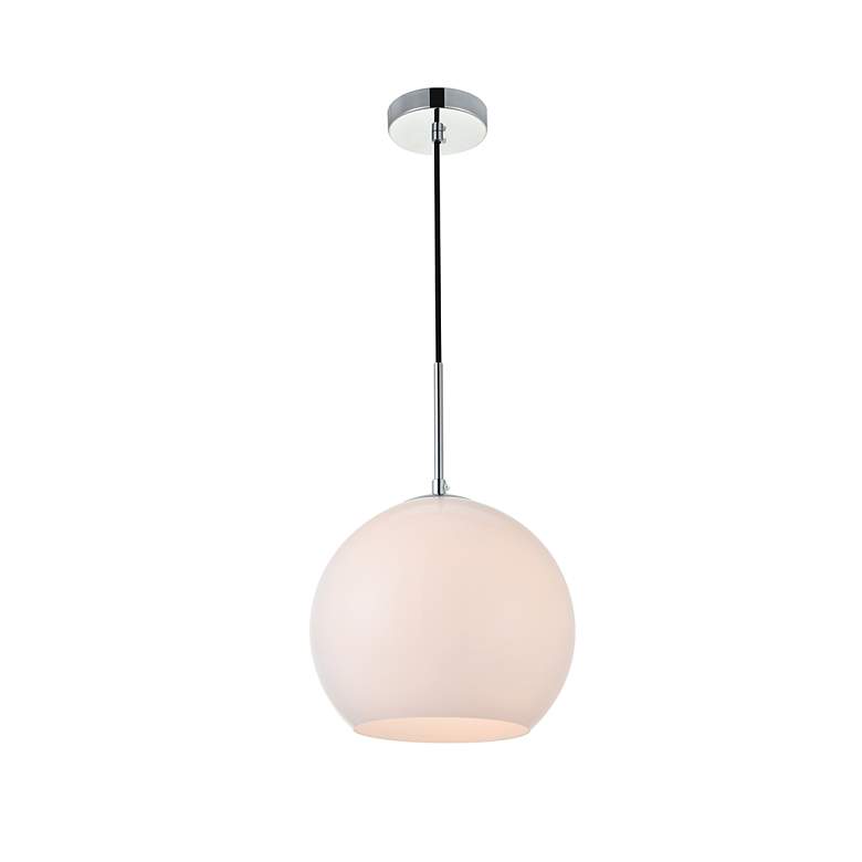 Image 3 Baxter 1 Lt Chrome Pendant With Frosted White Glass more views