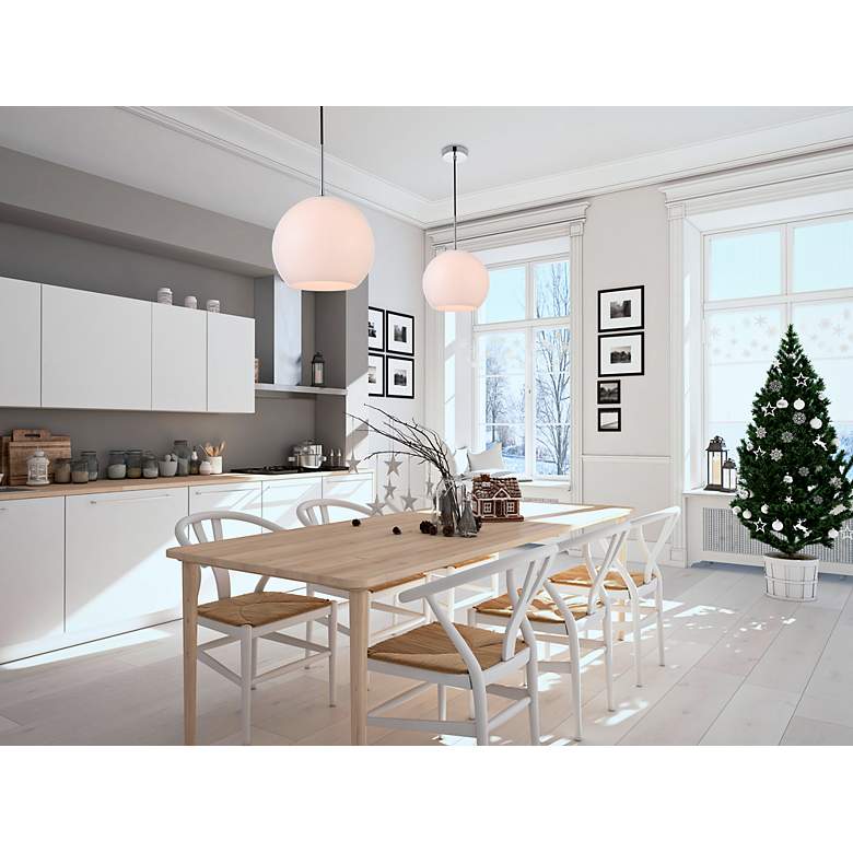 Image 7 Baxter 1 Lt Chrome Pendant With Frosted White Glass more views
