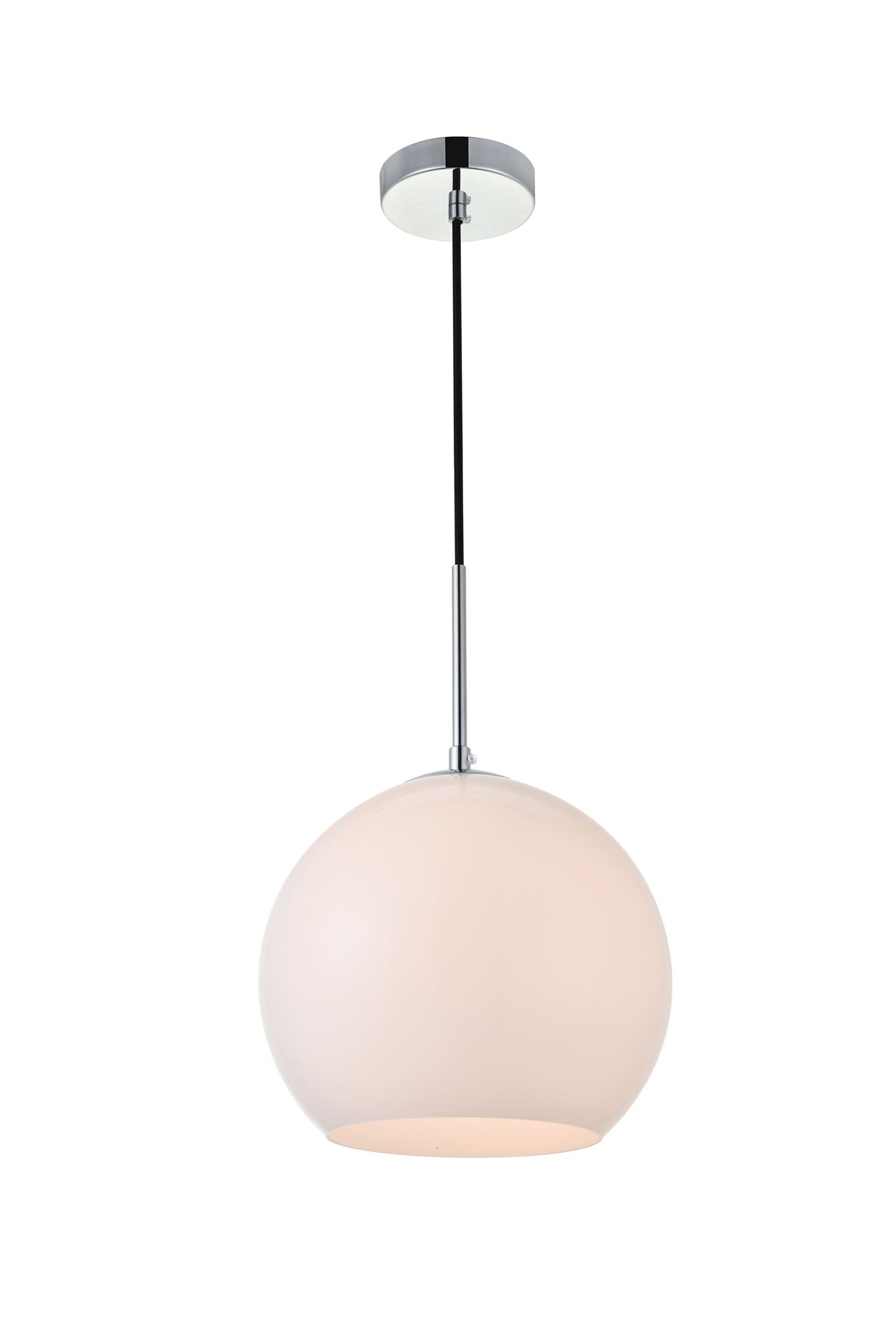 Baxter 1 Lt Chrome Pendant With Frosted White Glass