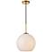 Baxter 11 3/4"W Brass Mini Pendant w/ Frosted White Glass