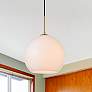 1_Baxter 11 3/4"W Brass Mini Pendant w/ Frosted White Glass