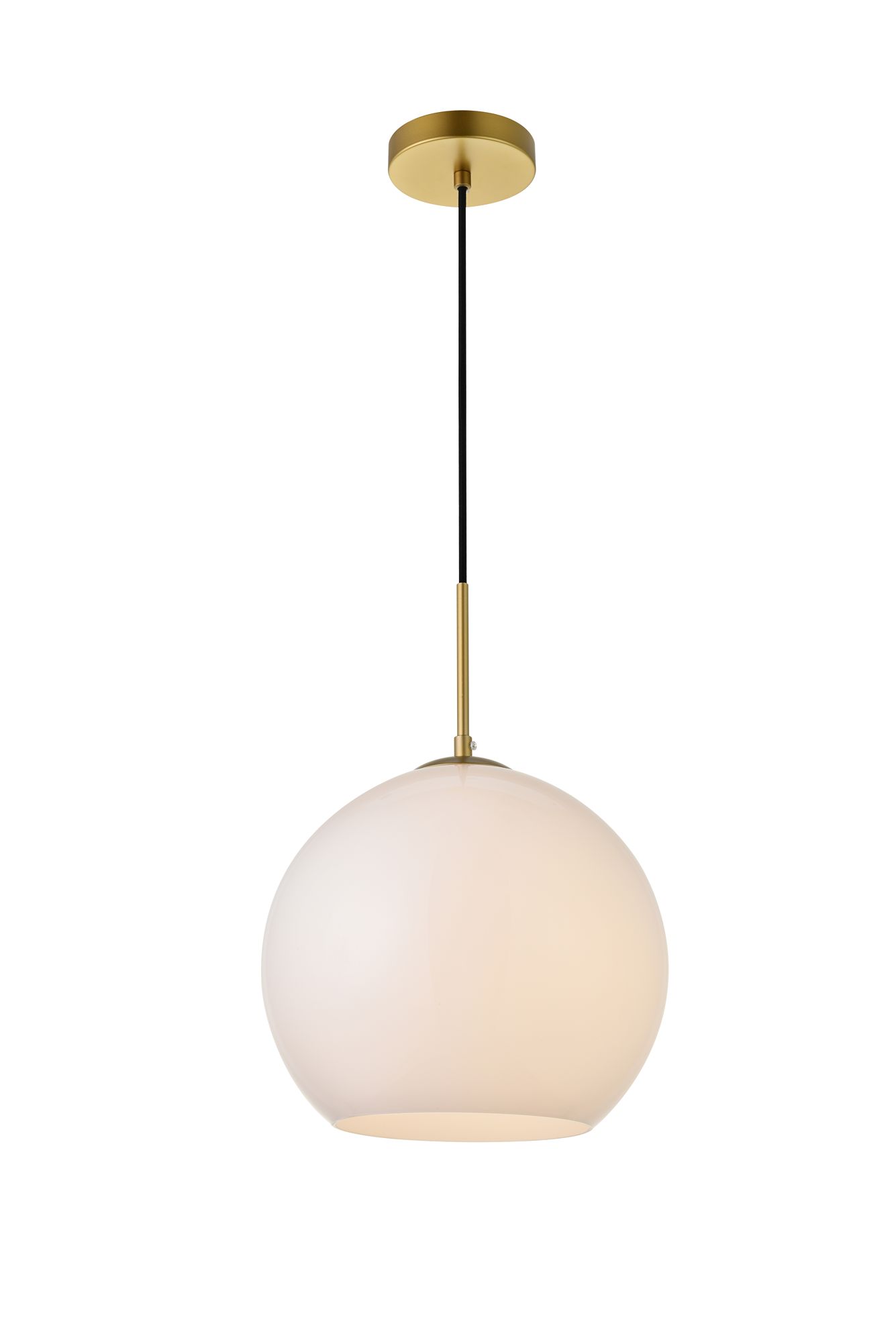 Baxter 11 3/4"W Brass Mini Pendant w/ Frosted White Glass