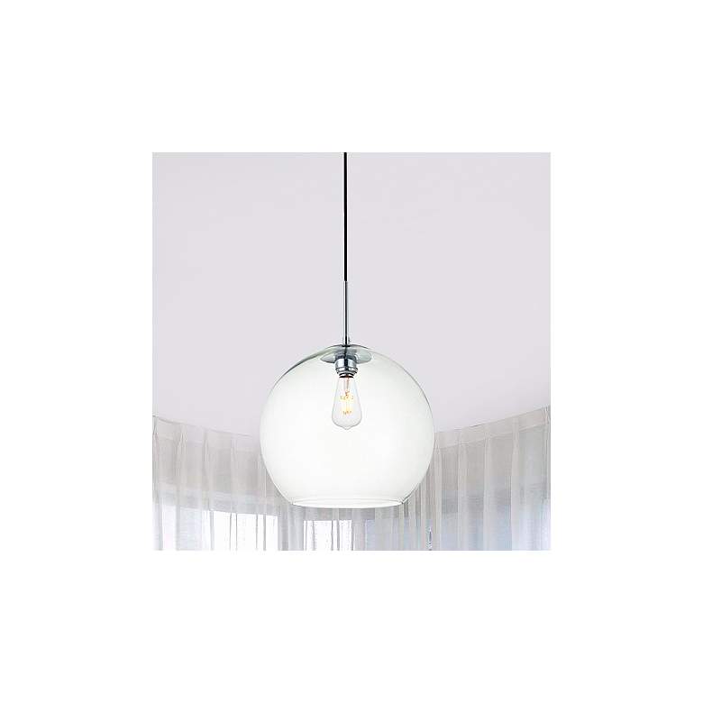Image 2 Baxter 13 3/4" Wide Chrome Pendant Light with Clear Glass