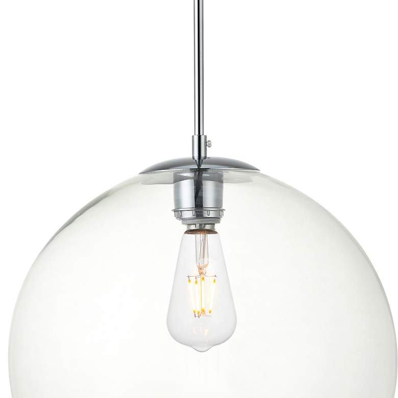 Image 4 Baxter 13 3/4" Wide Chrome Pendant Light with Clear Glass more views