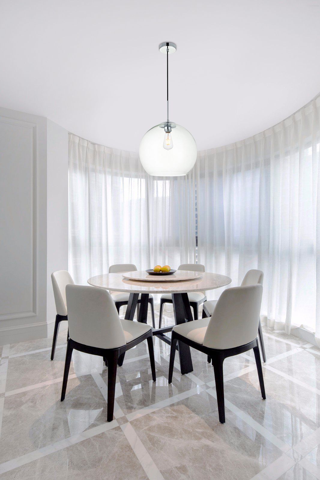 Baxter 13 3/4" Wide Chrome Pendant Light with Clear Glass in scene