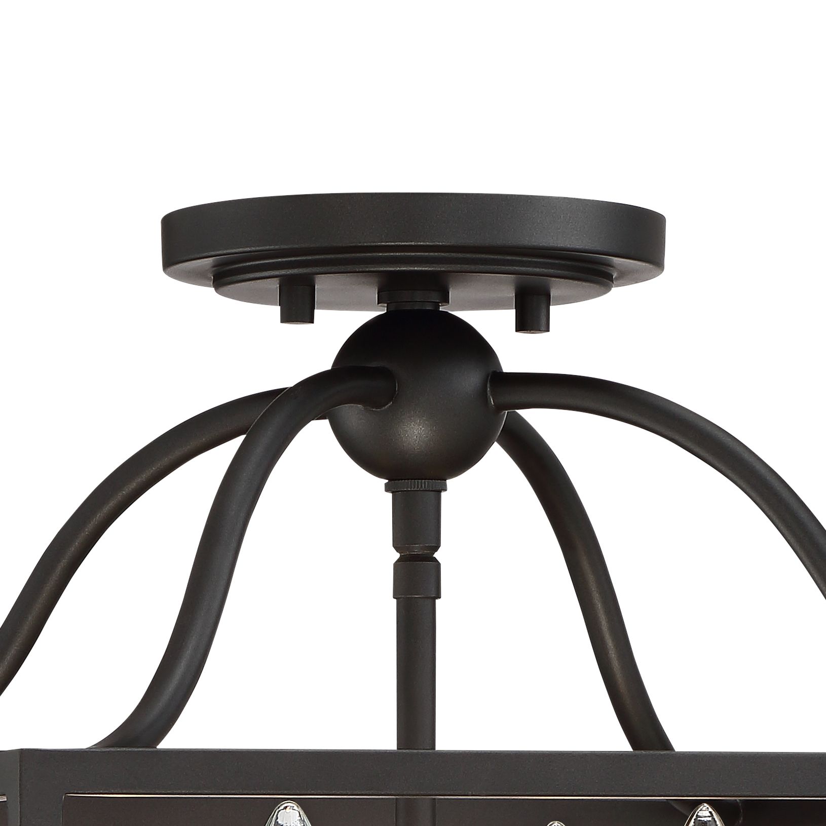 Image 5 Baxter 13" Black Open Cage 4-Light Ceiling Light more views