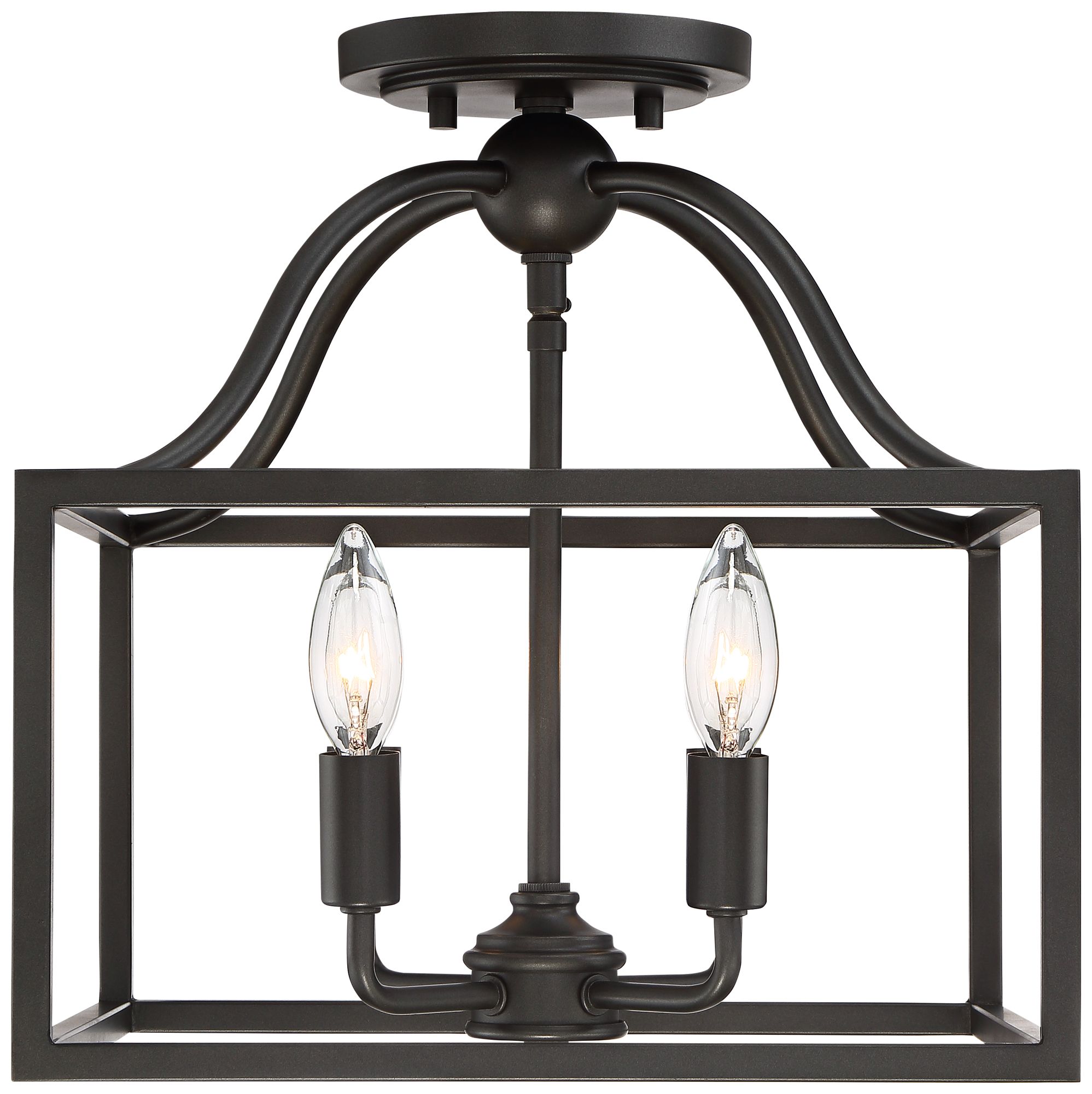 Baxter 13" Black Open Cage 4-Light Ceiling Light in scene