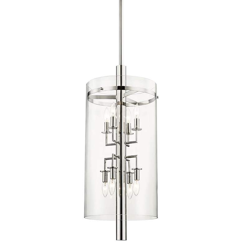 Image 1 Baxter 15" Wide Polished Nickel 8-Light Pendant Light