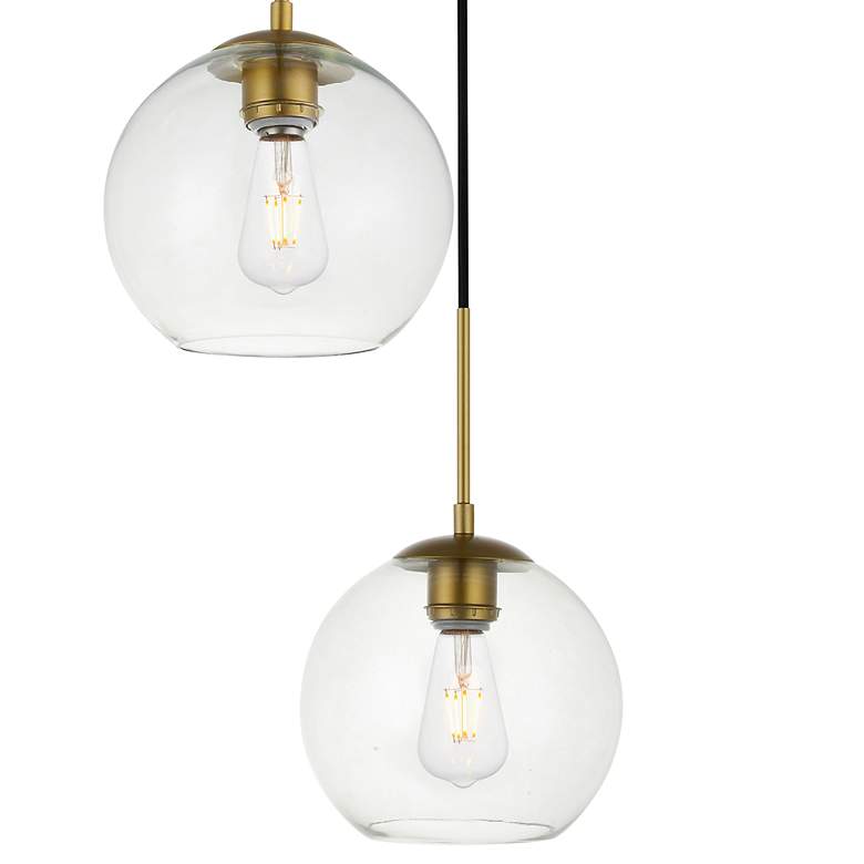 Image 4 Baxter 18" Wide Brass Iron 3-Light Globe Pendant more views