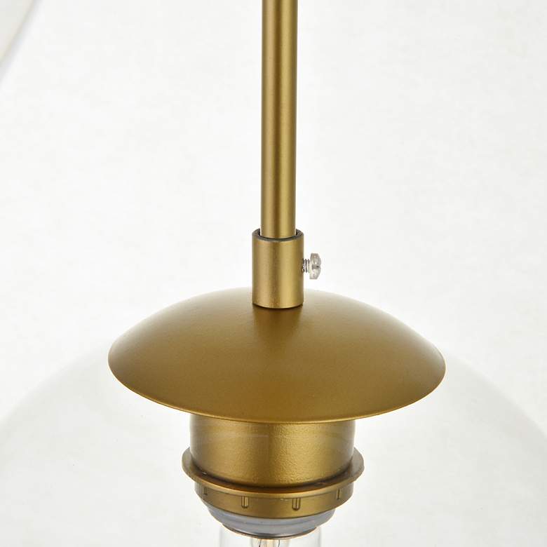 Image 5 Baxter 18" Wide Brass Iron 3-Light Globe Pendant more views