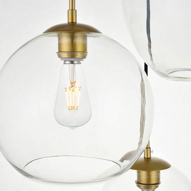 Image 6 Baxter 21" Wide Brass 3-Light Globe Pendant more views