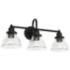 Baxter 24 1/4" Wide Matte Black 3-Light Vanity Bath Light