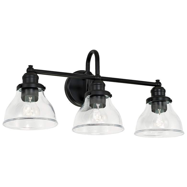 Image 2 Baxter 24 1/4" Wide Matte Black 3-Light Vanity Bath Light more views