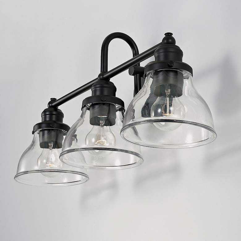 Image 3 Baxter 24 1/4" Wide Matte Black 3-Light Vanity Bath Light more views