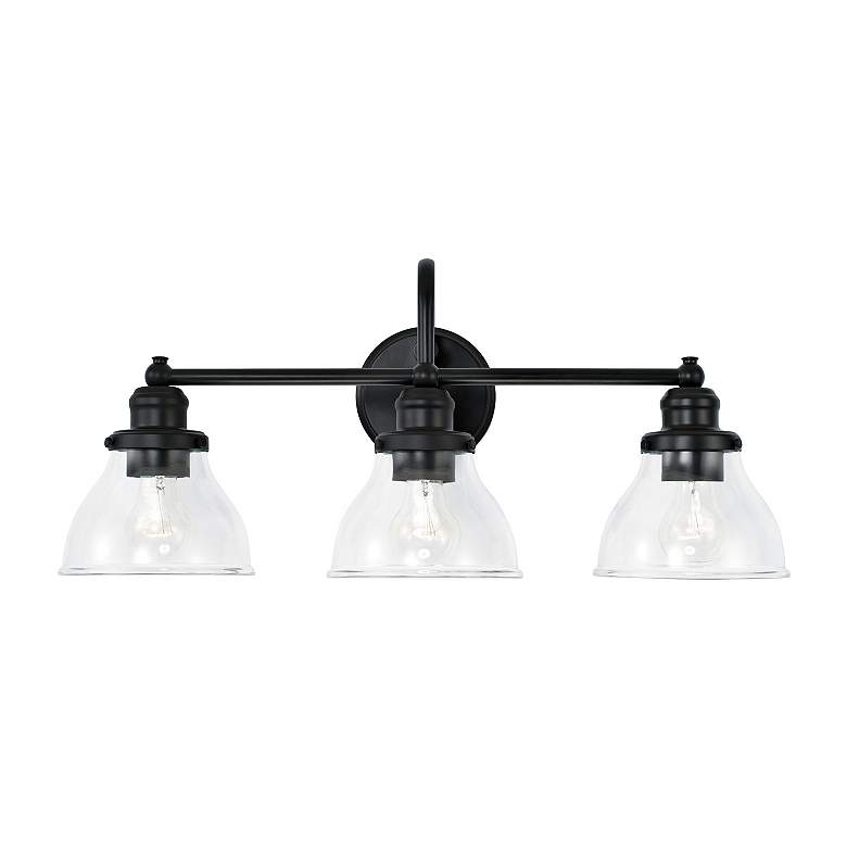 Image 4 Baxter 24 1/4" Wide Matte Black 3-Light Vanity Bath Light more views
