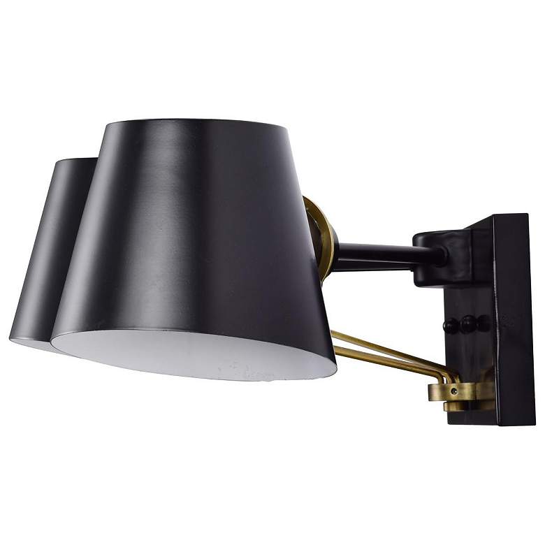 Image 4 Baxter; 3 Light Vanity; Black with Burnished Brass more views