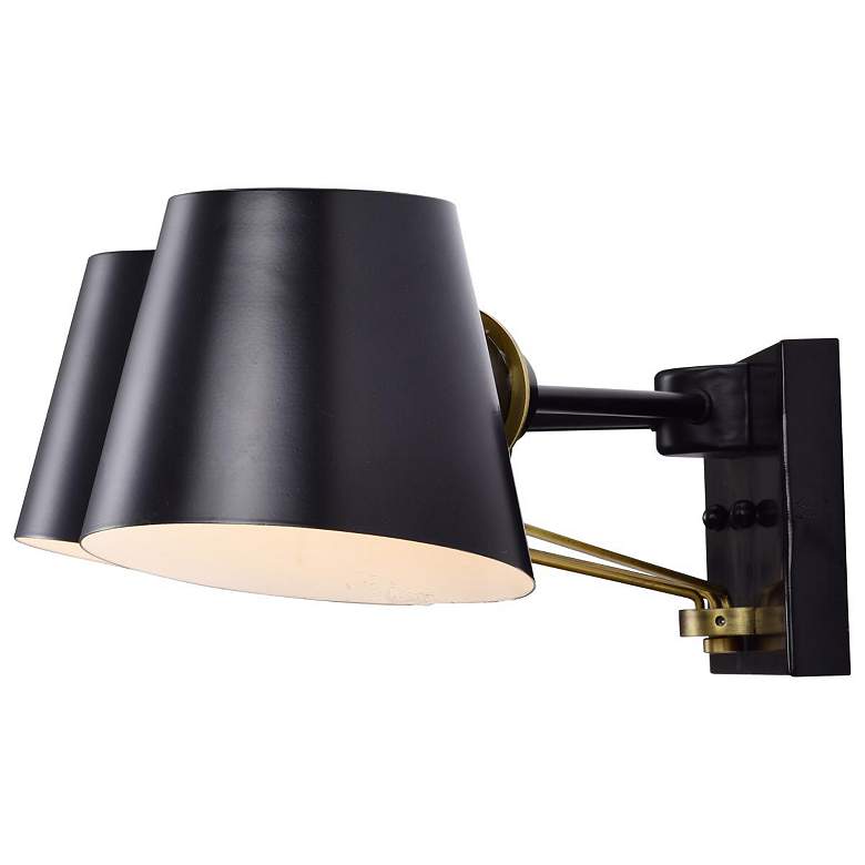 Image 5 Baxter; 3 Light Vanity; Black with Burnished Brass more views