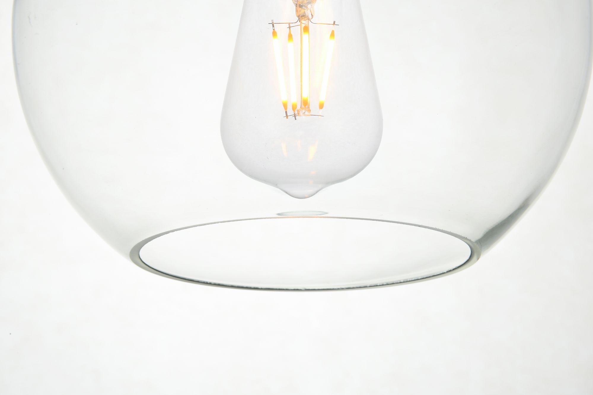 Baxter 3 Lts Black Pendant With Clear Glass