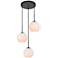 Baxter 3 Lts Black Pendant With Frosted White Glass