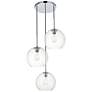 Baxter 3 Lts Chrome Pendant With Clear Glass