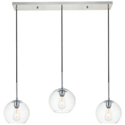 Baxter 3 Lts Chrome Pendant With Clear Glass