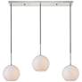 Baxter 3 Lts Chrome Pendant With Frosted White Glass