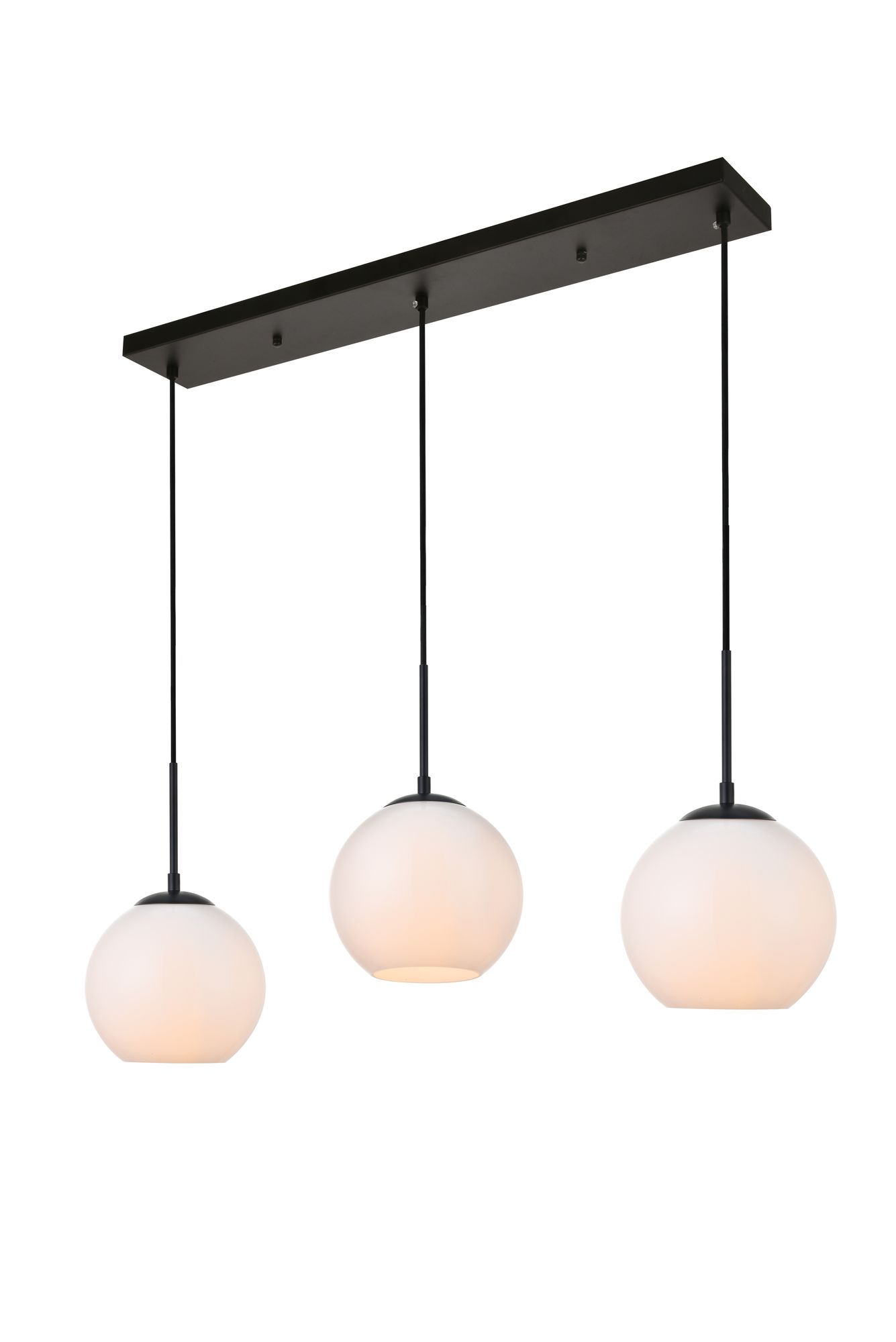 Baxter 36" Wide Black Multi-Light Pendant w/ Frosted Glass in scene