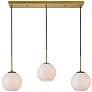 2_Baxter 36" Wide Brass Multi-Light Pendant w/ Frosted Glass