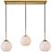 Baxter 36" Wide Brass Multi-Light Pendant w/ Frosted Glass