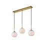 4_Baxter 36" Wide Brass Multi-Light Pendant w/ Frosted Glass more views