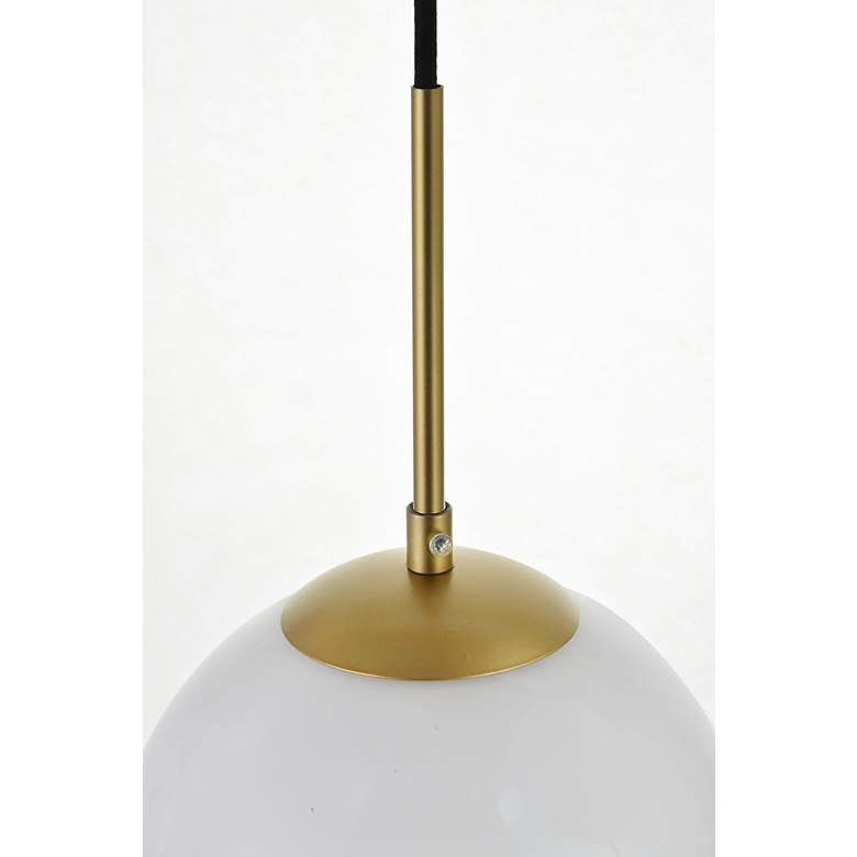 Image 5 Baxter 36" Wide Brass Multi-Light Pendant w/ Frosted Glass more views