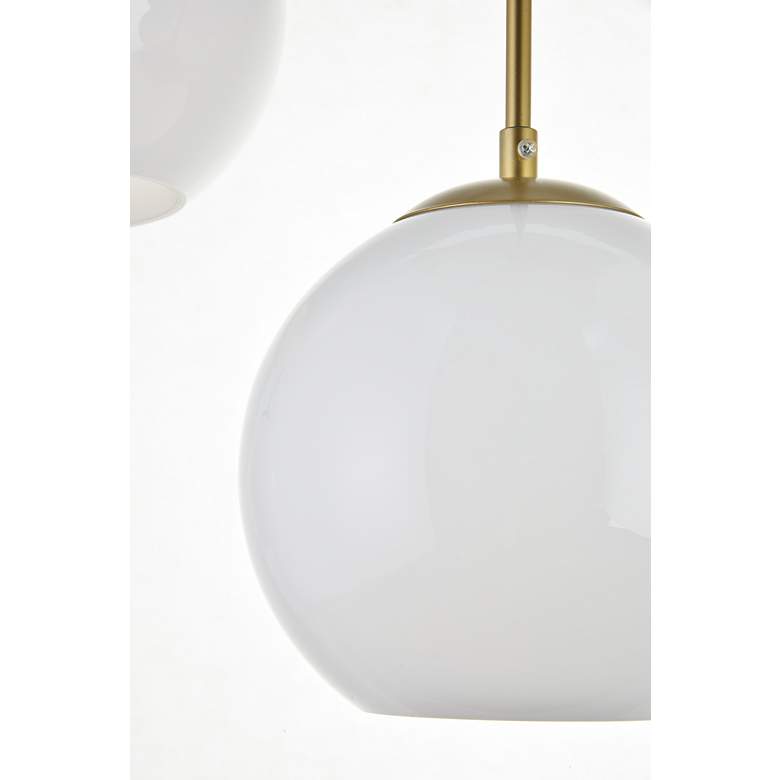 Image 6 Baxter 36" Wide Brass Multi-Light Pendant w/ Frosted Glass more views