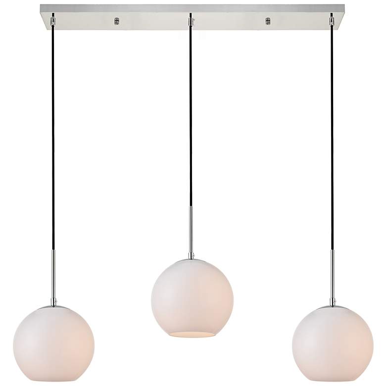 Image 1 Baxter 36" Wide Chrome 3-Light Linear Pendant