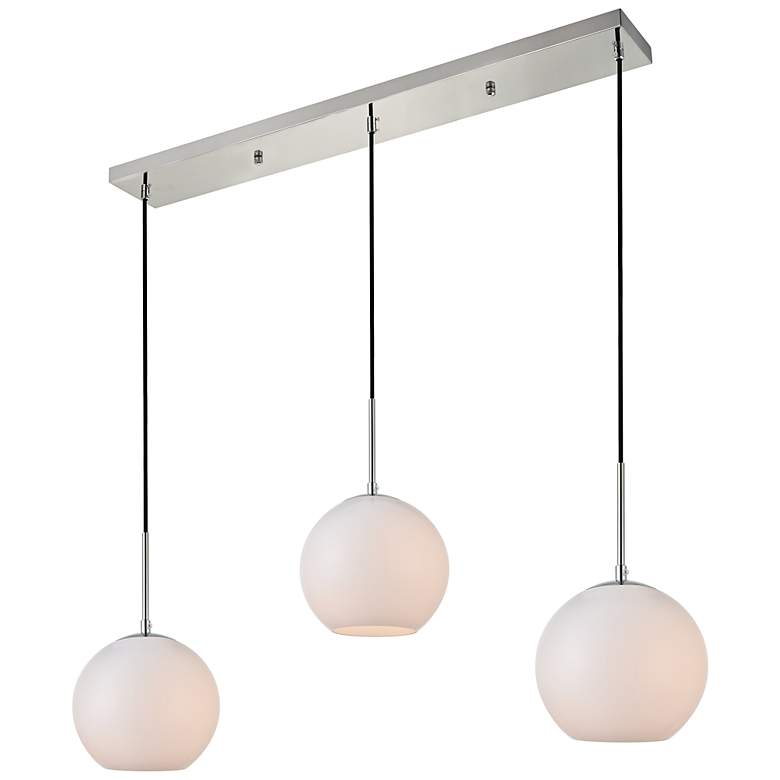 Image 3 Baxter 36" Wide Chrome 3-Light Linear Pendant more views