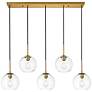 2_Baxter 41 3/4" Wide Brass 5-Light Linear Pendant